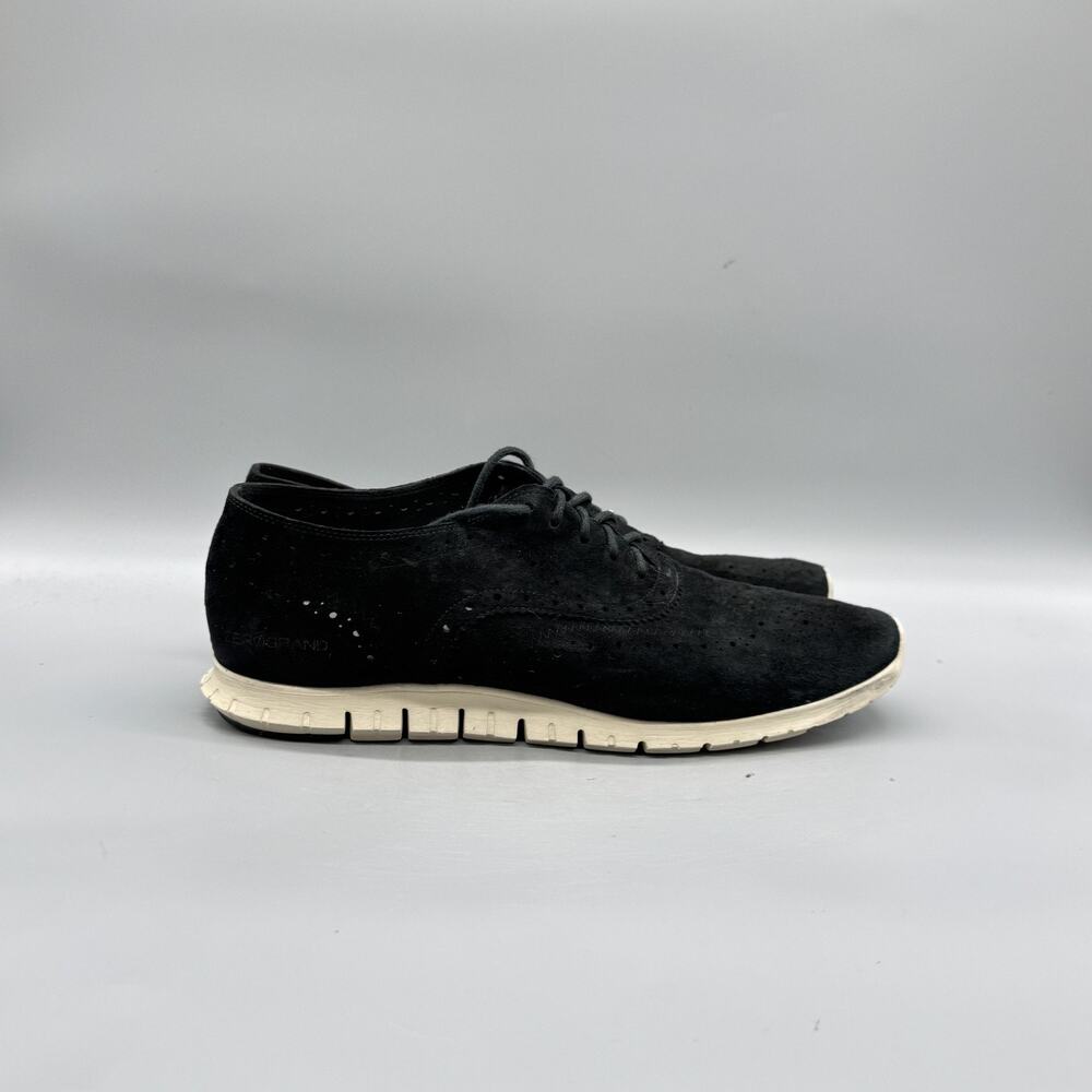 Cole Haan Shoes Womens 10 Black Suede Zerogrand Wingtip Sneakers Comfort Casual
